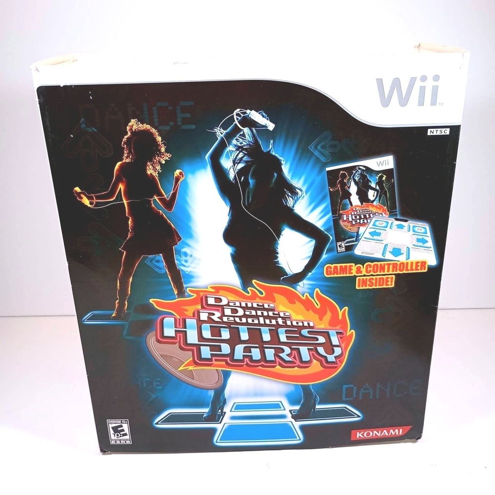 Konami Dance Dance Revolution Hottest Party Wii Game & Controller Bundle Good
